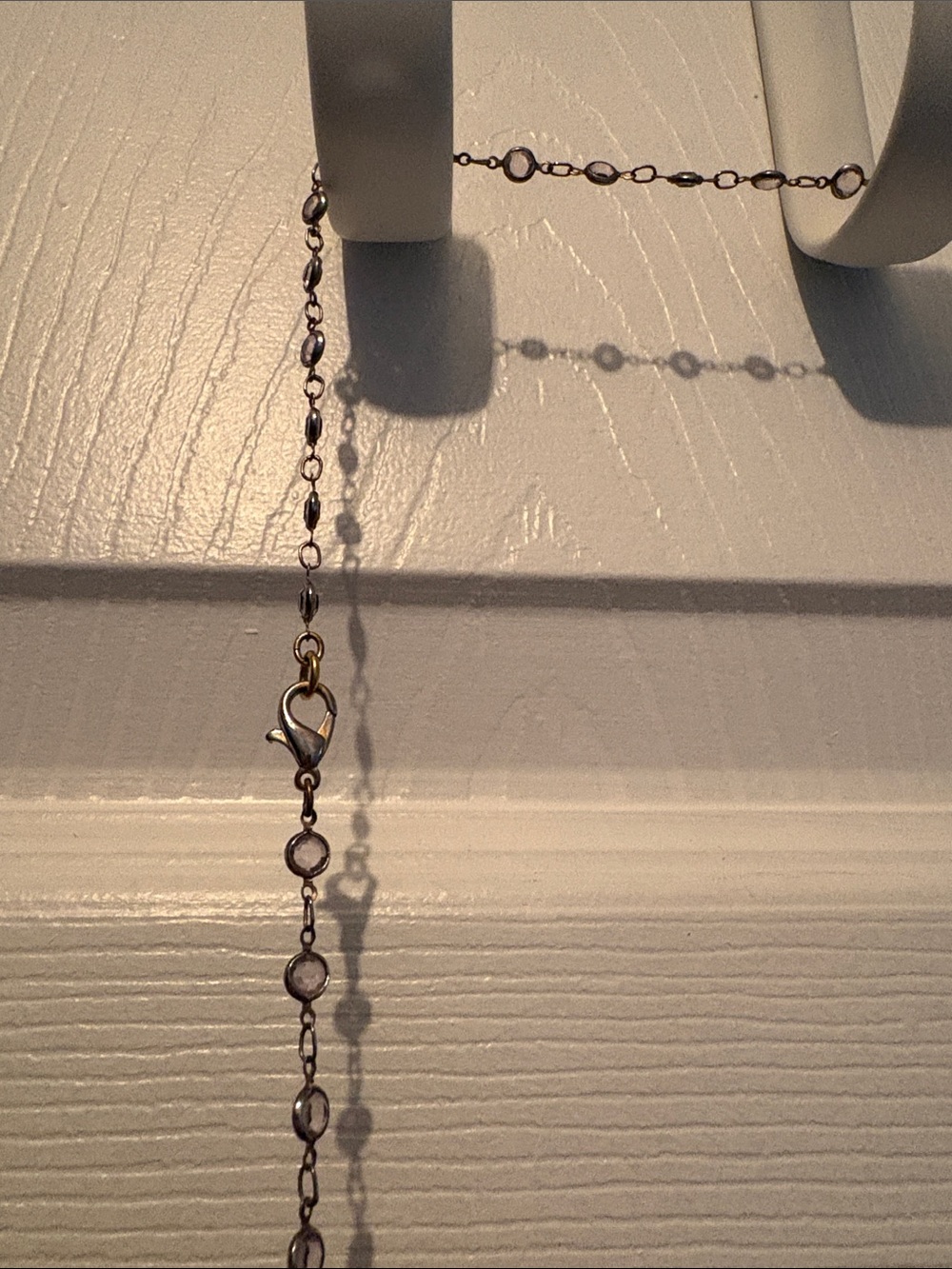 Anthropologie Long Delicate Beaded Chain Necklace in Bronze/Amethyst - Picture 3 of 4